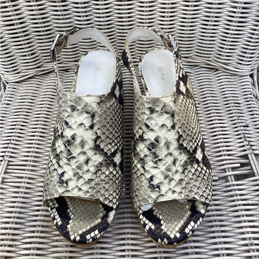 Black and white snake style sandals. Beautiful!